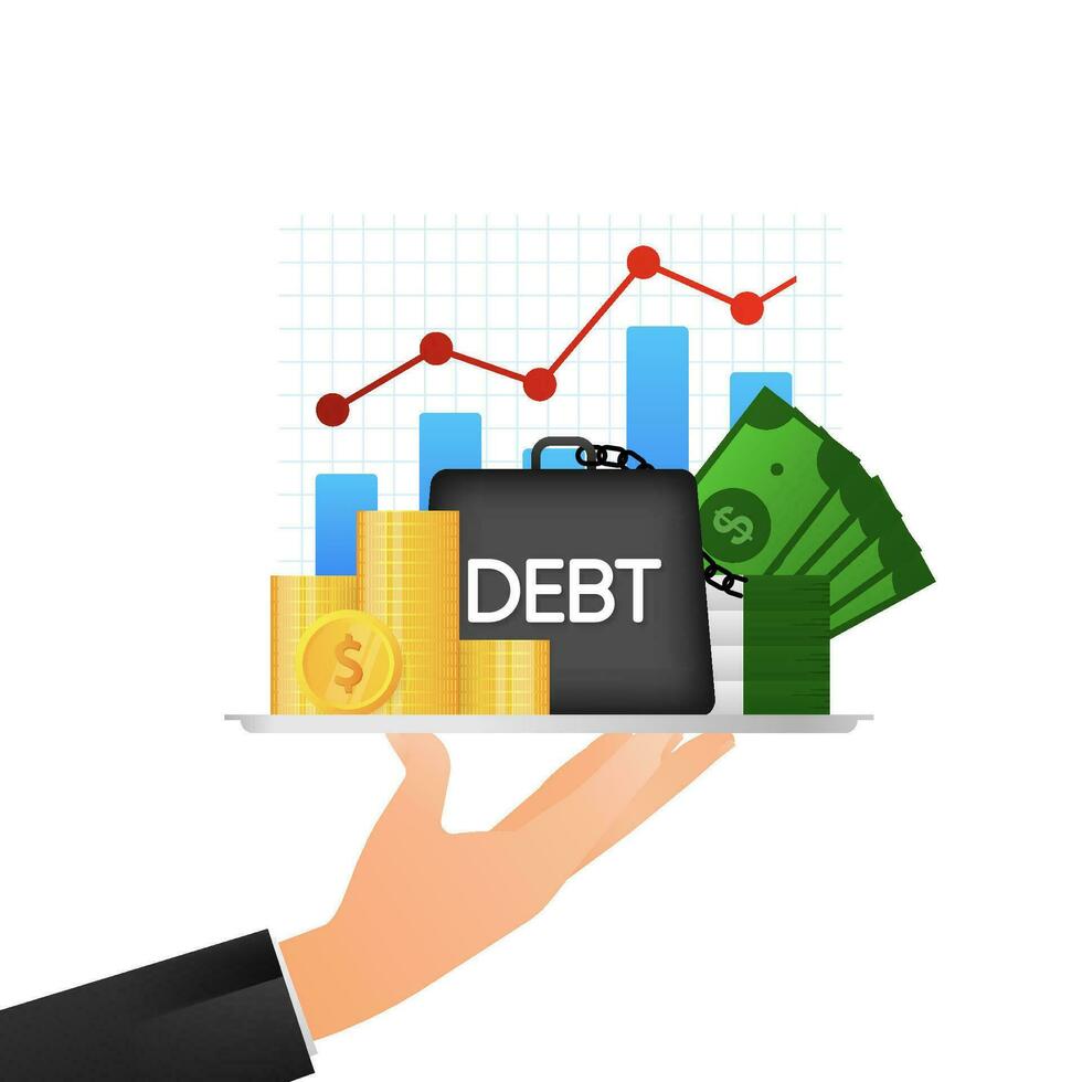 Debts and credit, Struggle for your business. Card for concept design.Vector illustration vector