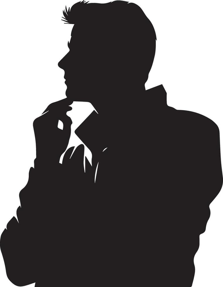 Thinking man vector silhouette illustration 6