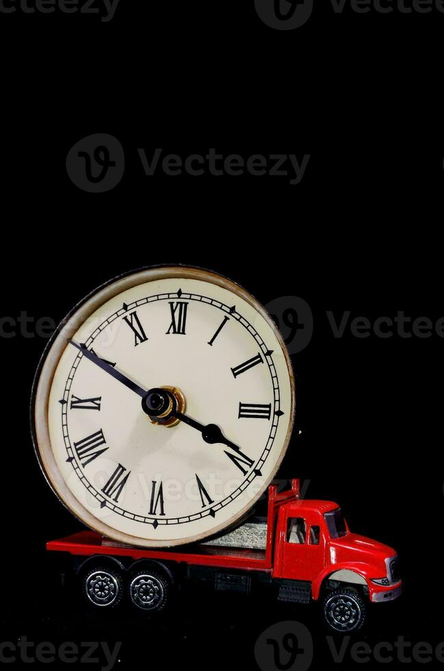 a clock on a truck photo