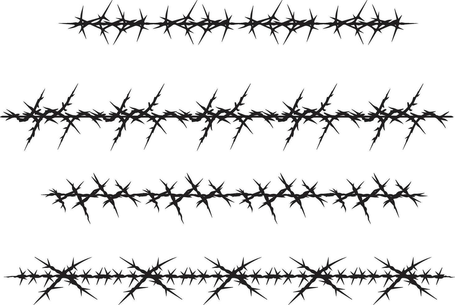 Barbed Wire Black Color Silhouette illustration 2 vector