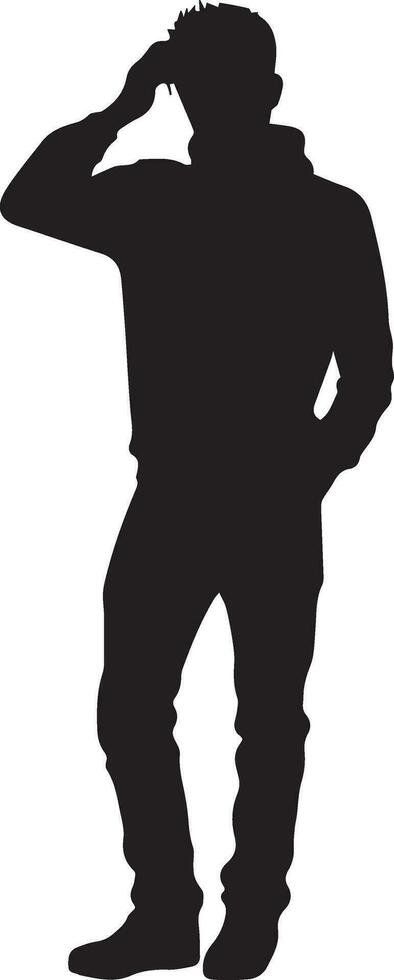 A Stress man vector silhouette illustration 8