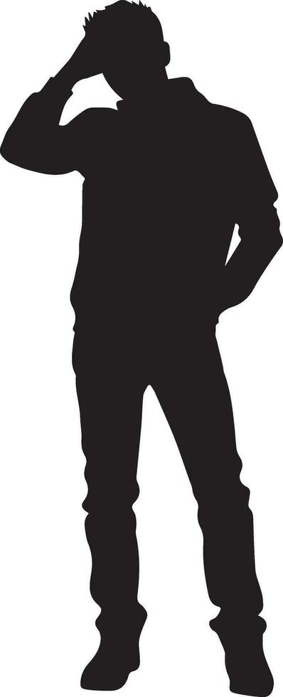 A Stress man vector silhouette illustration 7