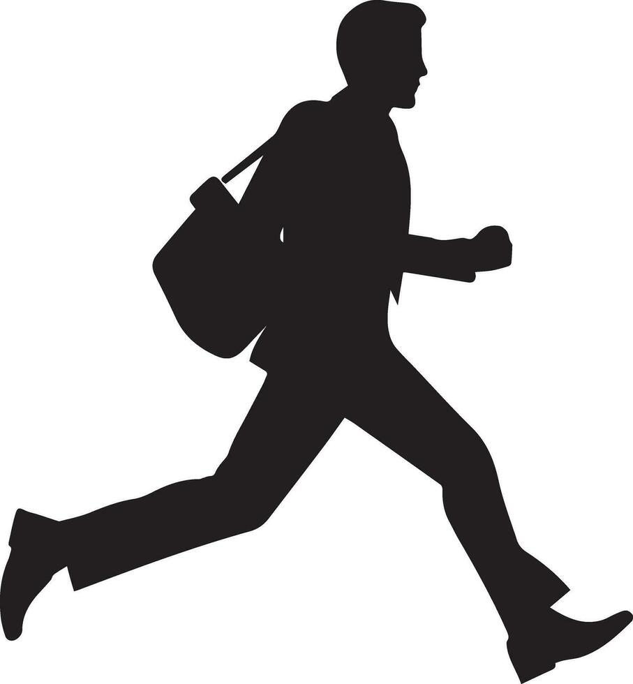 A Business man running vector silhoutte illustration 7