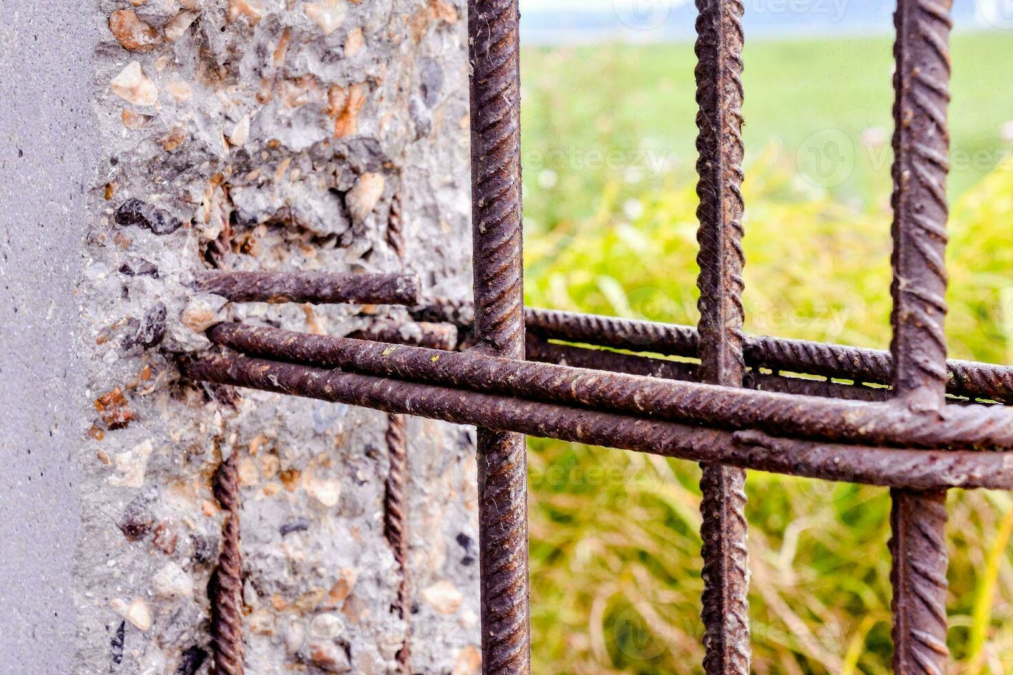 a rusty iron fence photo