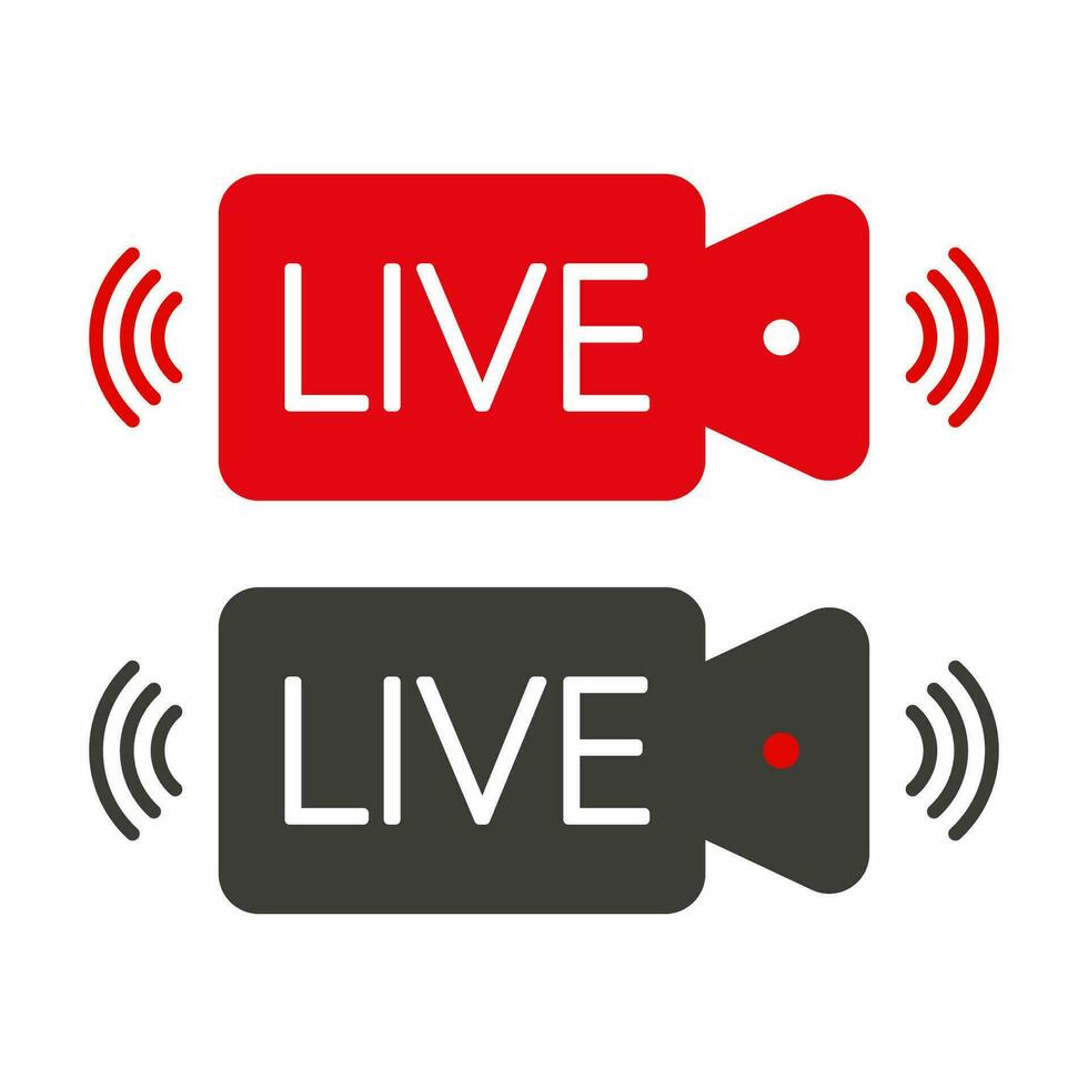 Live icon, great design for any purposes. Live stream sign. Digital background. Vector illustration.