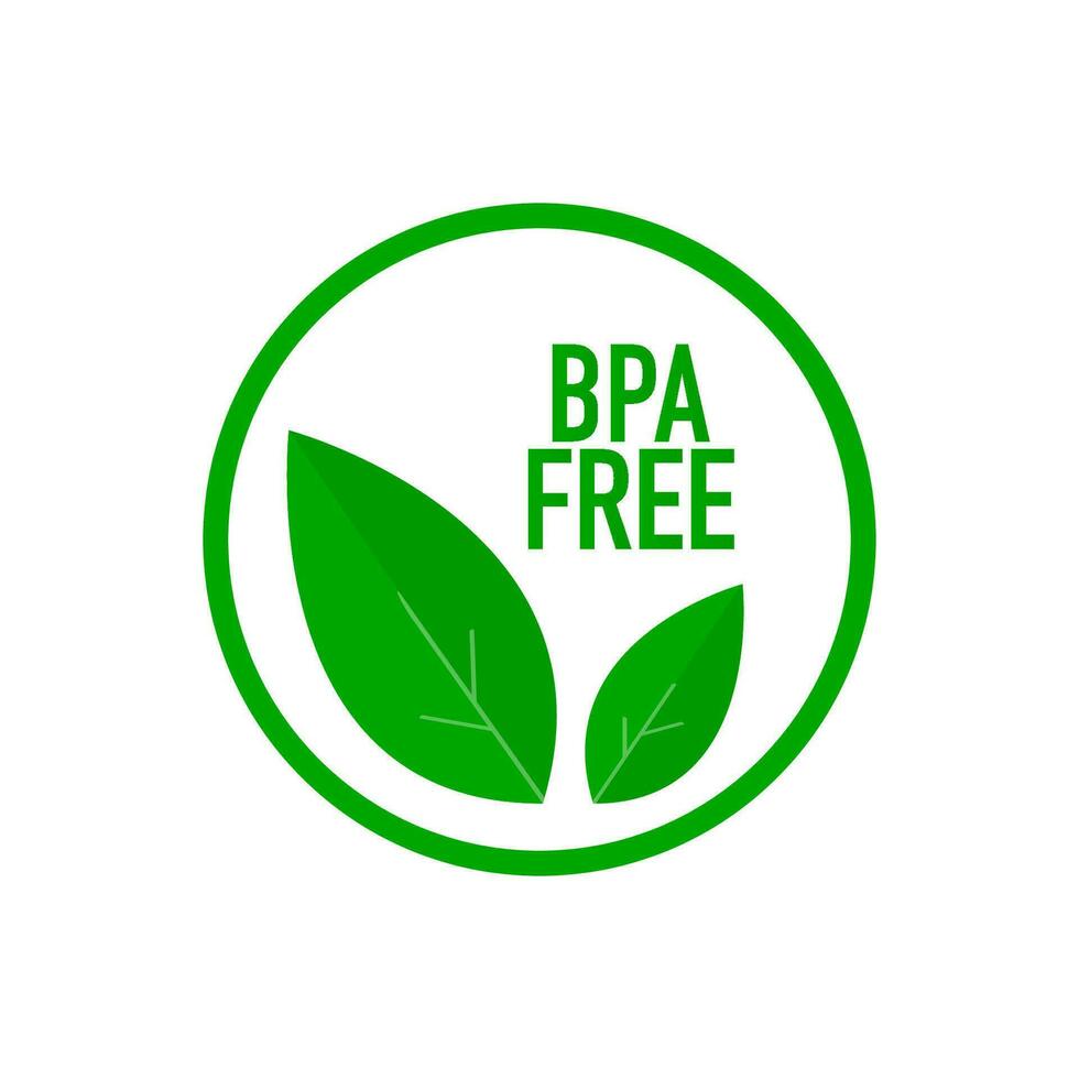 BPA free. Flat green badge. Product advertising. Web design. Vector illustration.