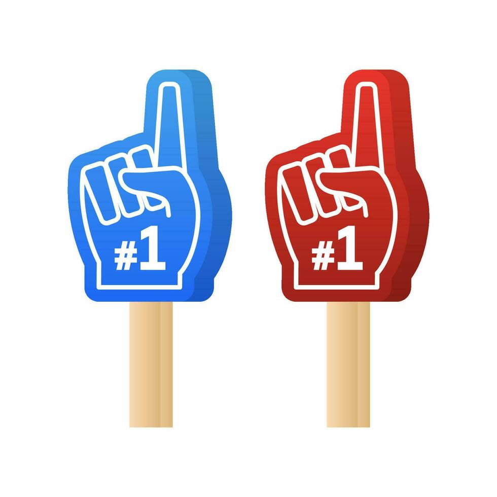 American number one for concept design. Fan logo hand with finger up. vector