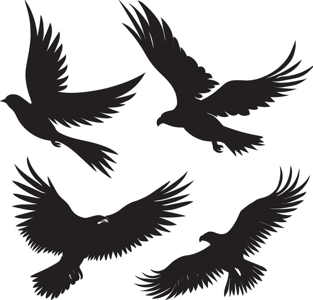 Flying bird vector silhouette 1