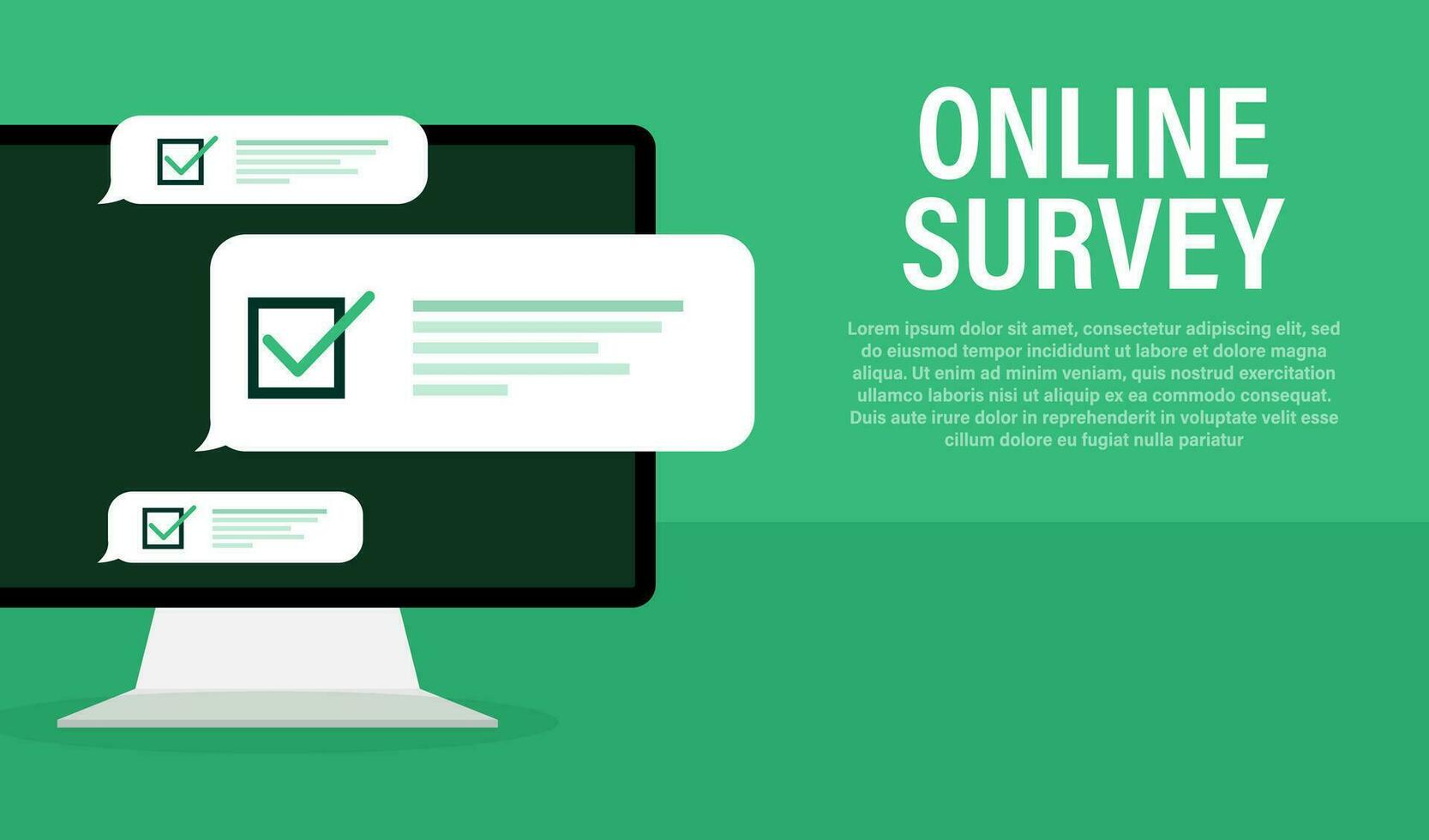 Line survey laptop in flat style green background. Vector icon. Vector flat. Line icon. Computer screen.