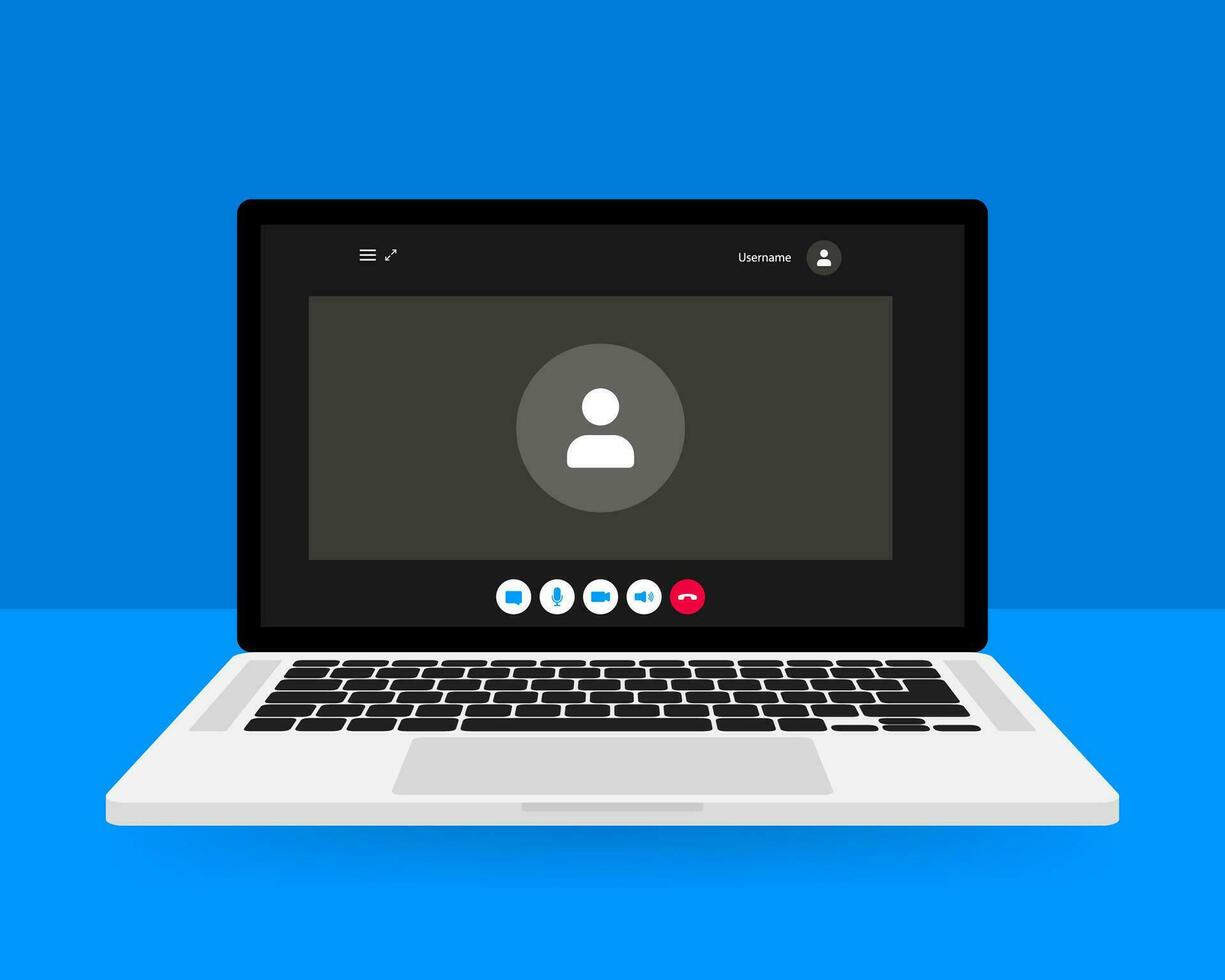 Video call windows for different screen sizes. Vector illustration.