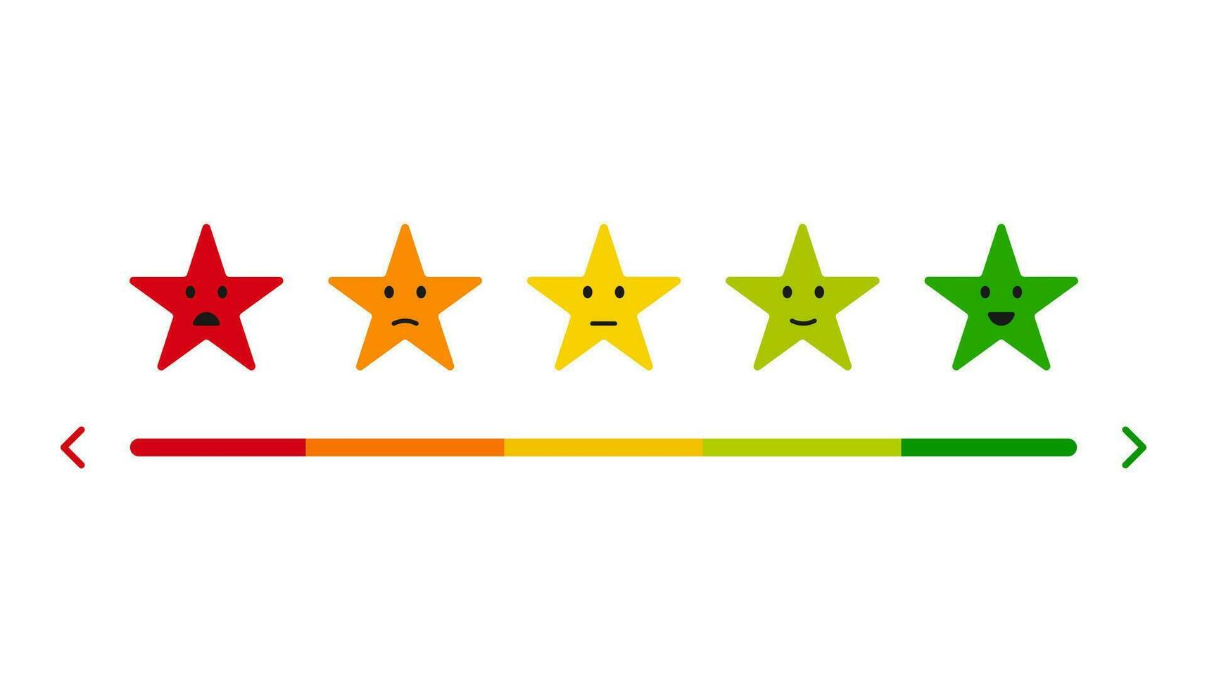 Set of stars rating. Customer review with gold star icon. Vector illustration.