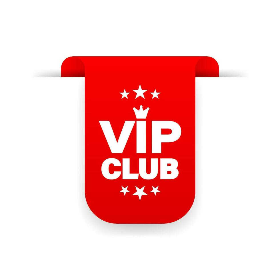 VIP club rojo cinta para web. vector valores ilustración.