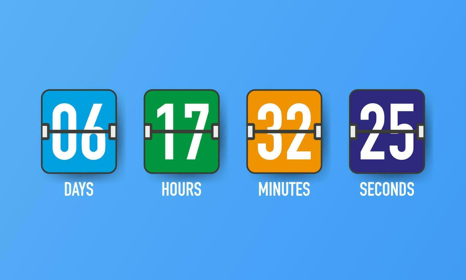 Countdown timer. Clock counter. Mechanical scoreboard. Vector template for your design.