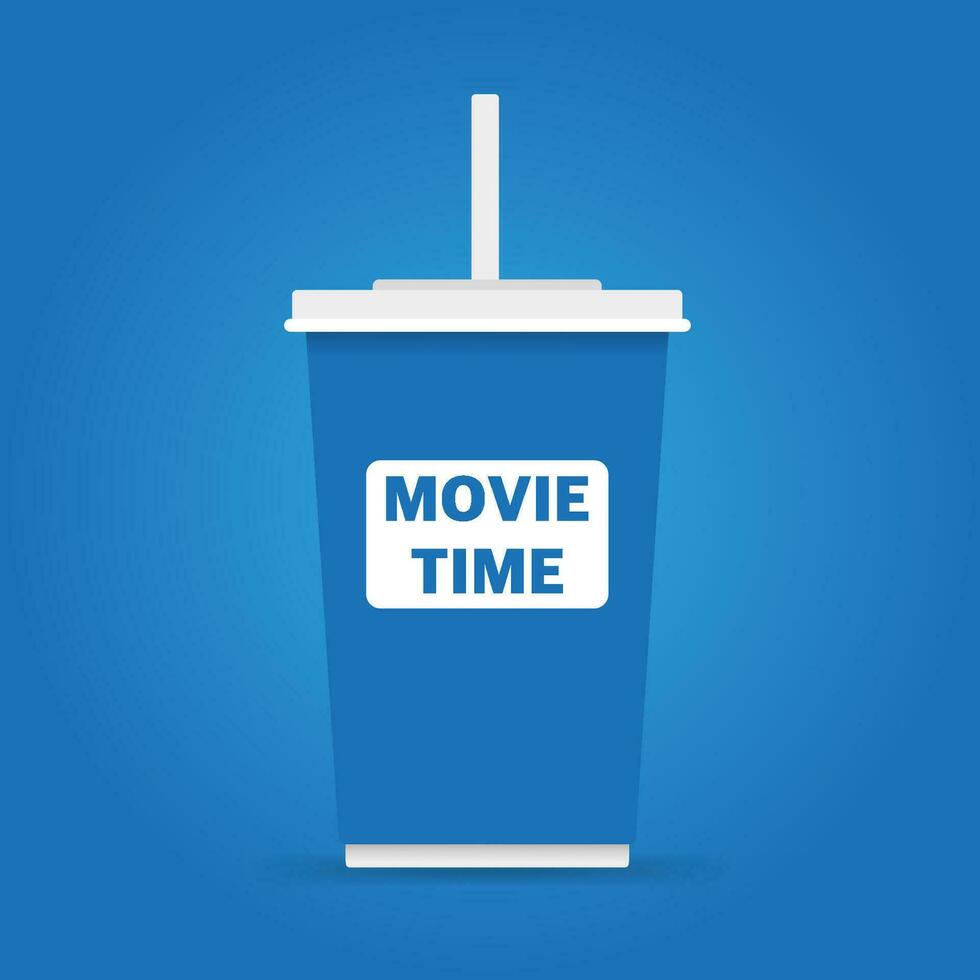 Movie time illustration. Cinema poster concept. Banner design for movie theater. vector