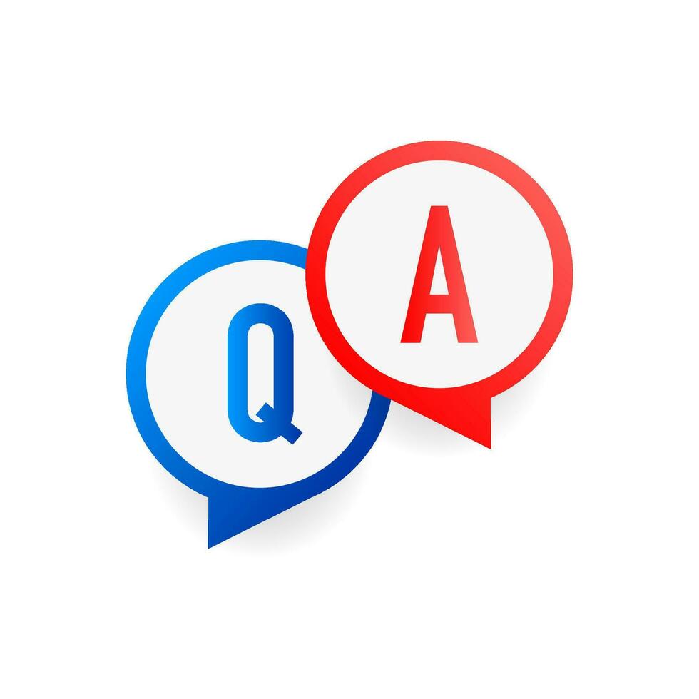 Questions answers or Q and A speech bubbles. vector