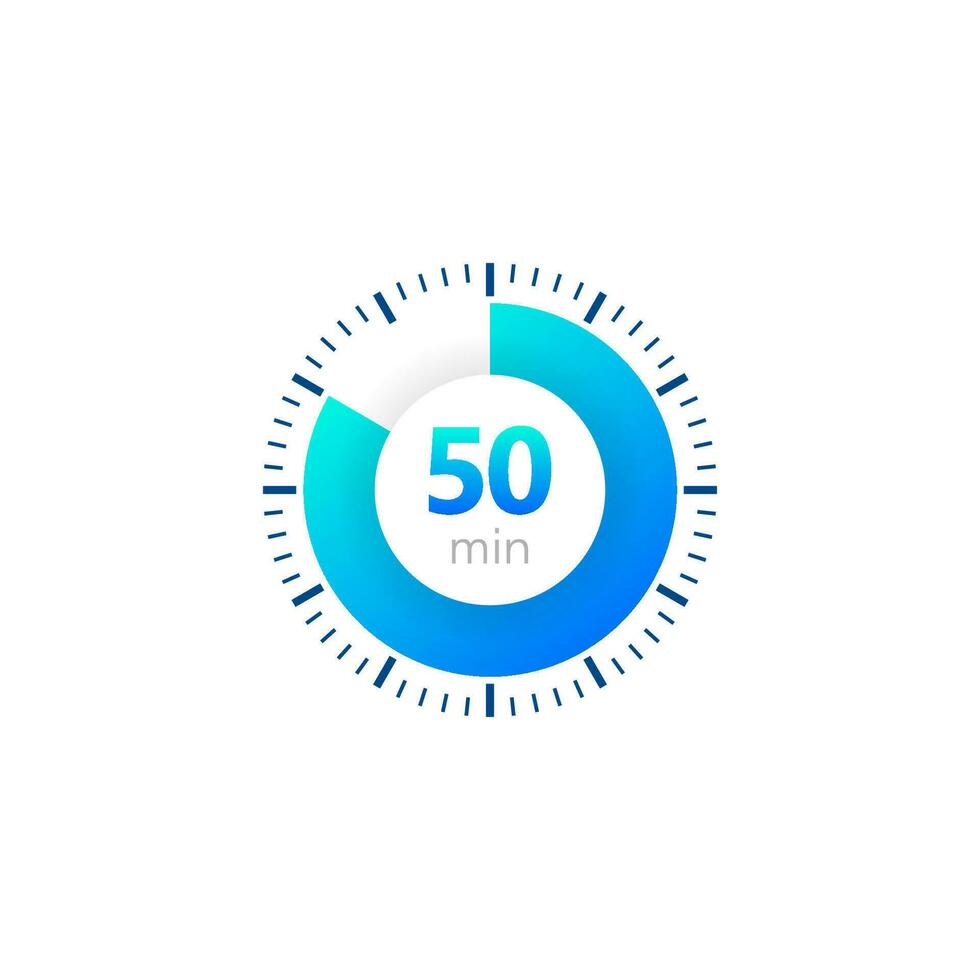 The 50 minutes, stopwatch vector icon, digital timer. clock and watch, timer, countdown symbol. Vector illustration