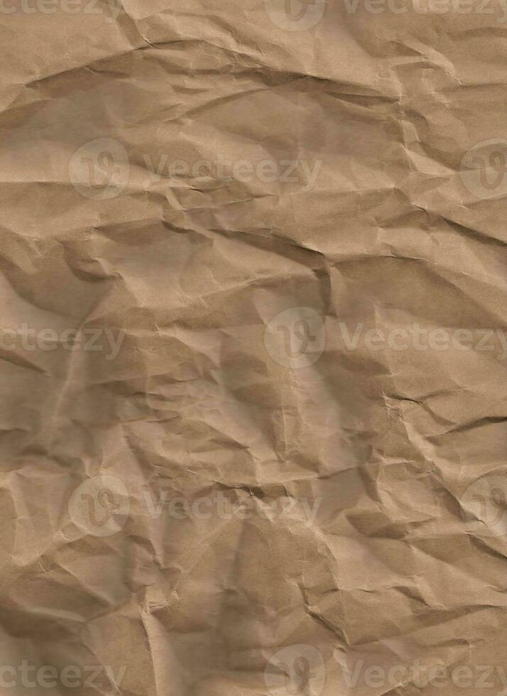 The texture of crumpled paper is light brown. Background for the inscription photo