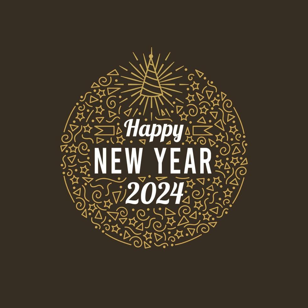 Happy New Year 2024 Poster vector