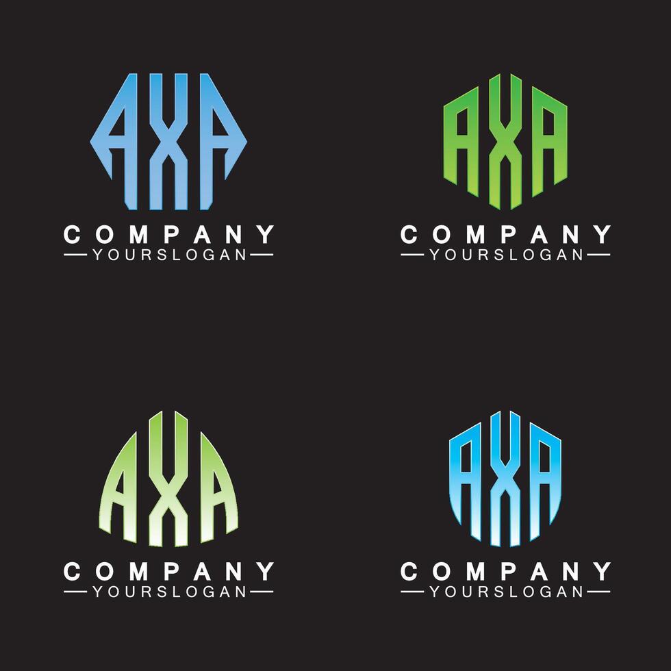 Initial Letters AXA Logo Design Vector Template.