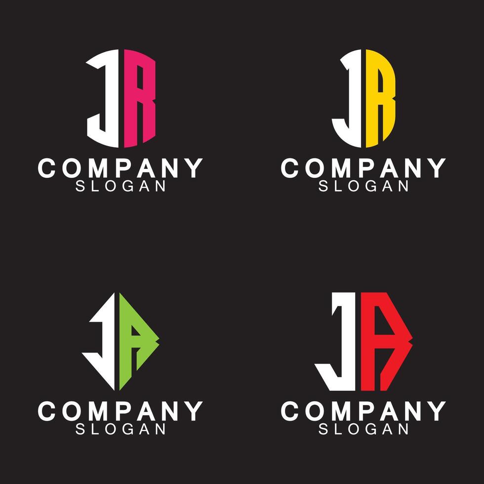 Alphabet Letters RJ or JR business logo design vector