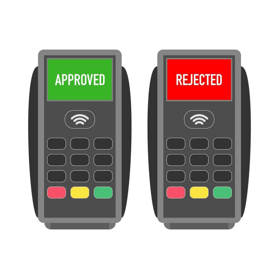 POS Terminal on a white background. Vector illustration.
