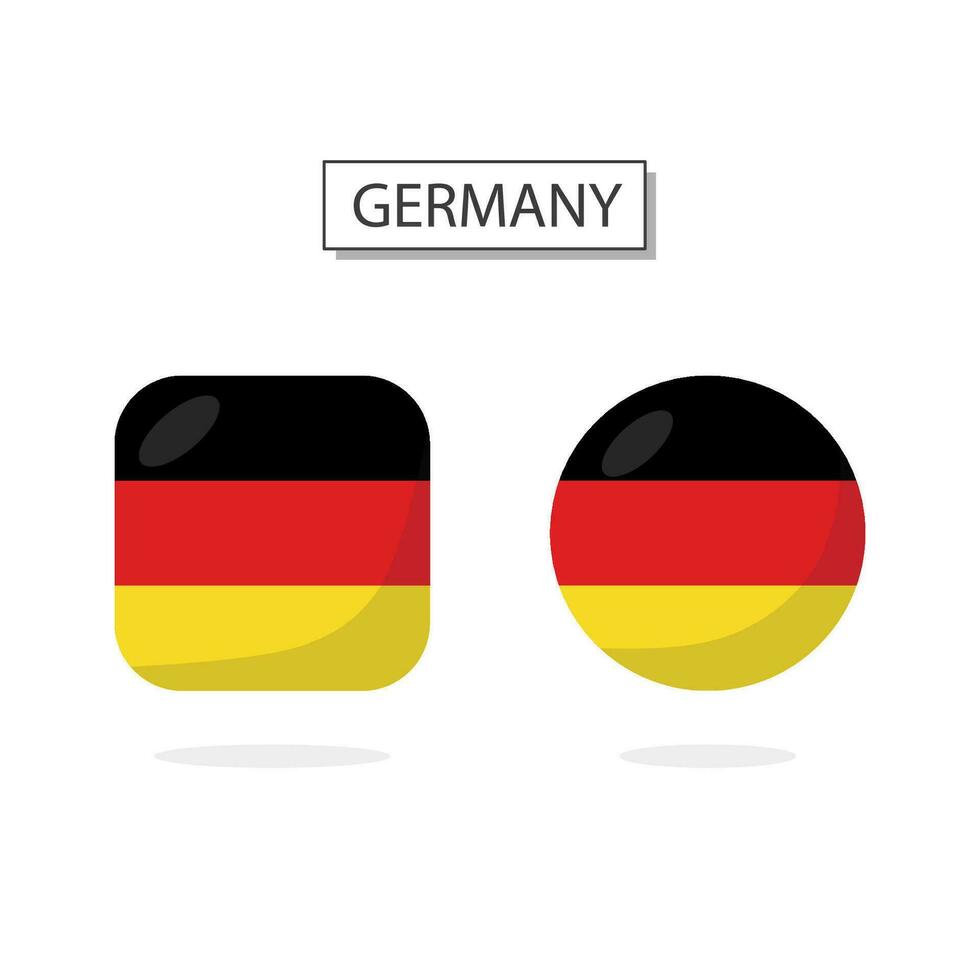 bandera de Alemania 2 formas icono 3d dibujos animados estilo. vector