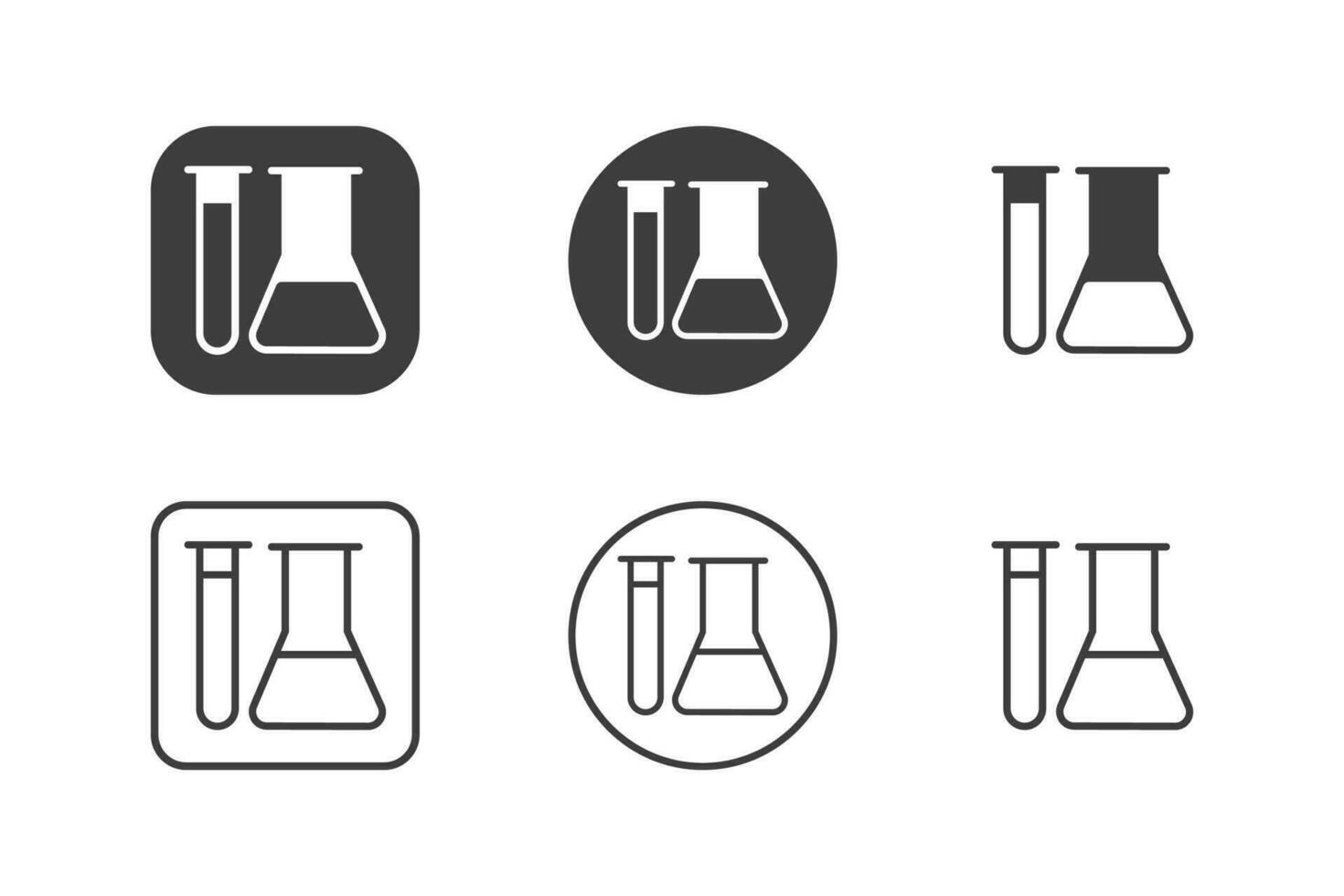 prueba tubo icono diseño 6 6 variaciones. aislado en blanco antecedentes. vector