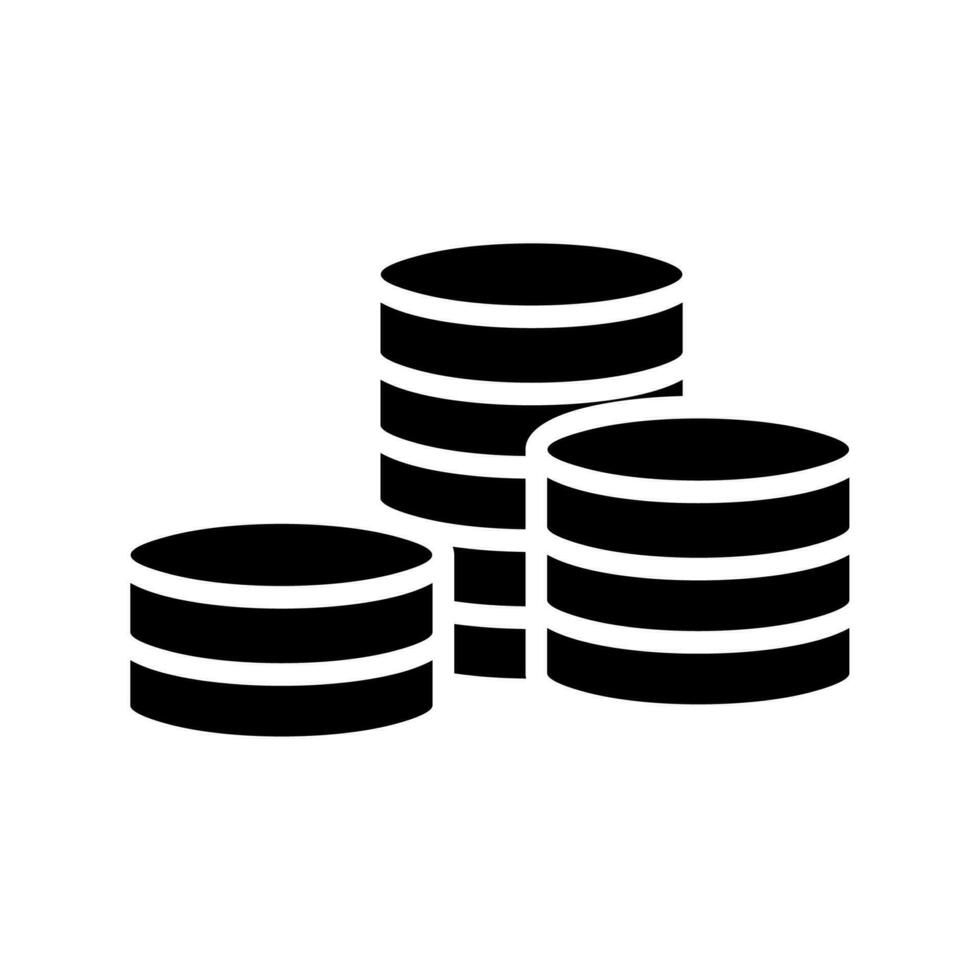 Coins stack vector illustration. Money stacked coins icon in flat style.