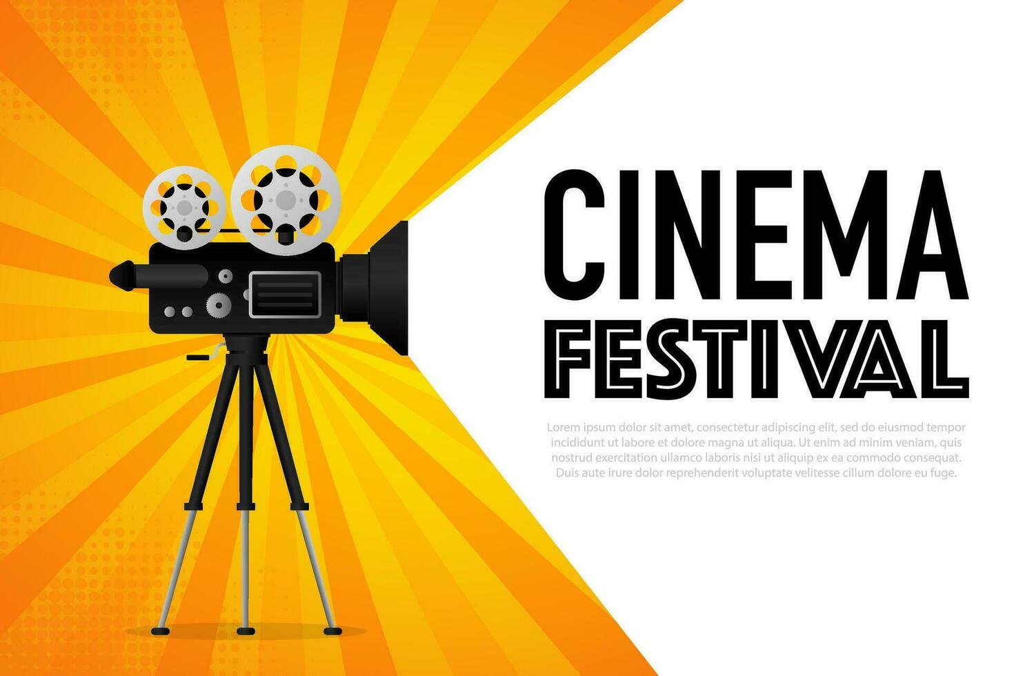 Movie projector, Retro cinema. Cinematography festival. Movie time. Vector illustration.