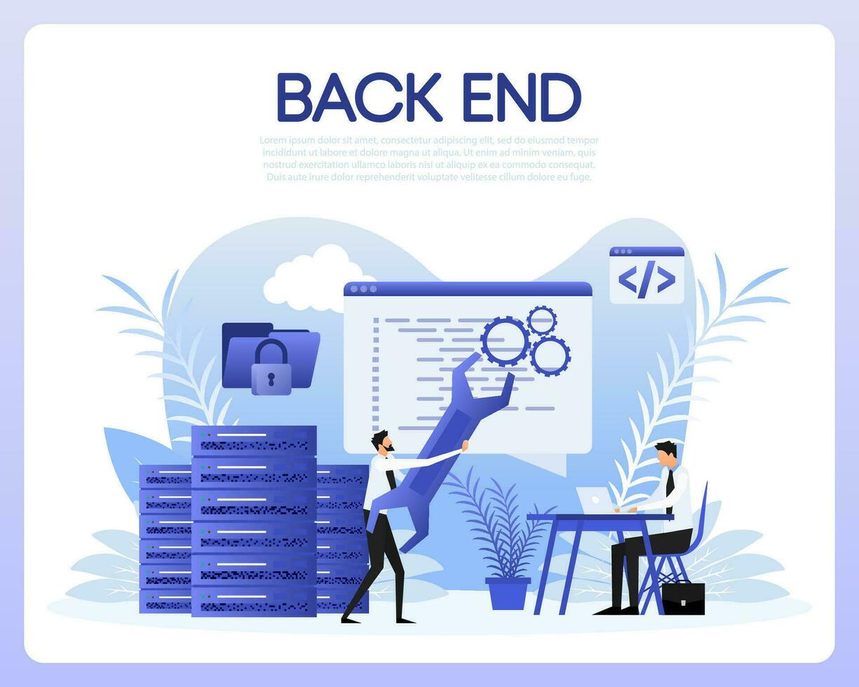Back end people for concept design. Business concept. Icon vector