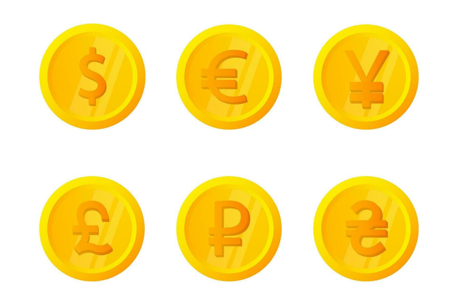 Spin gold coin, flip and rotate. Bank or financial. Gambling games. vector