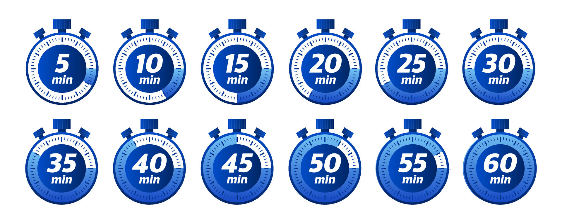 10, 15, 20, 25, 30, 35, 40, 45, 50 min, great design for any purposes