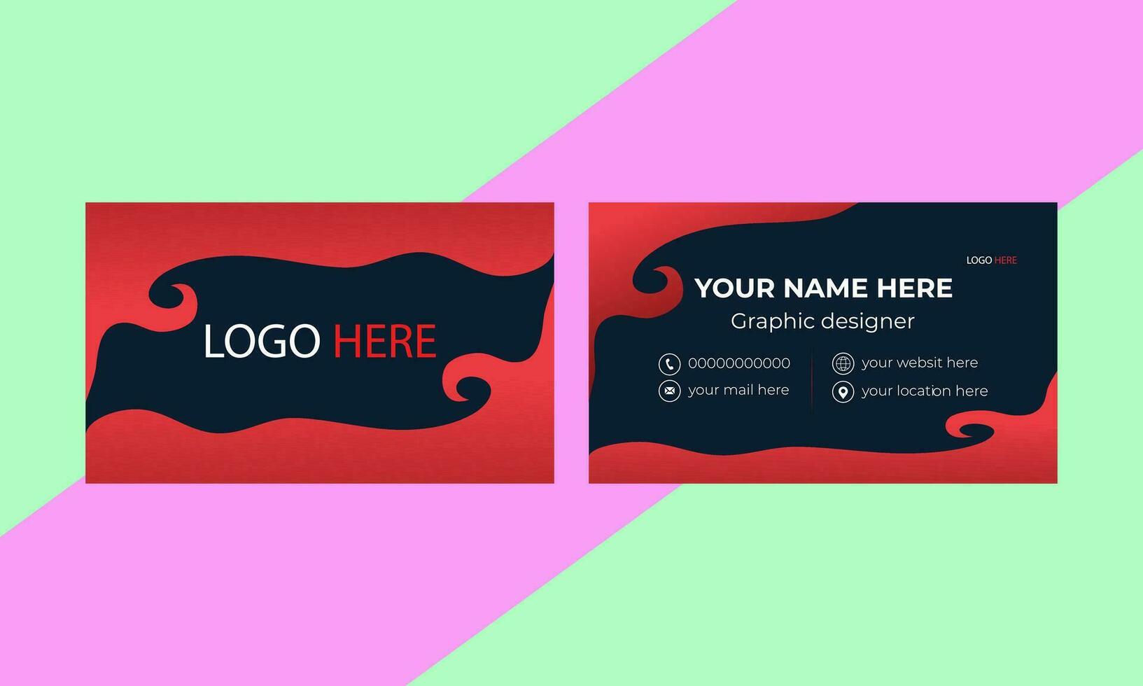 Corporate modern business card design in professional style vector