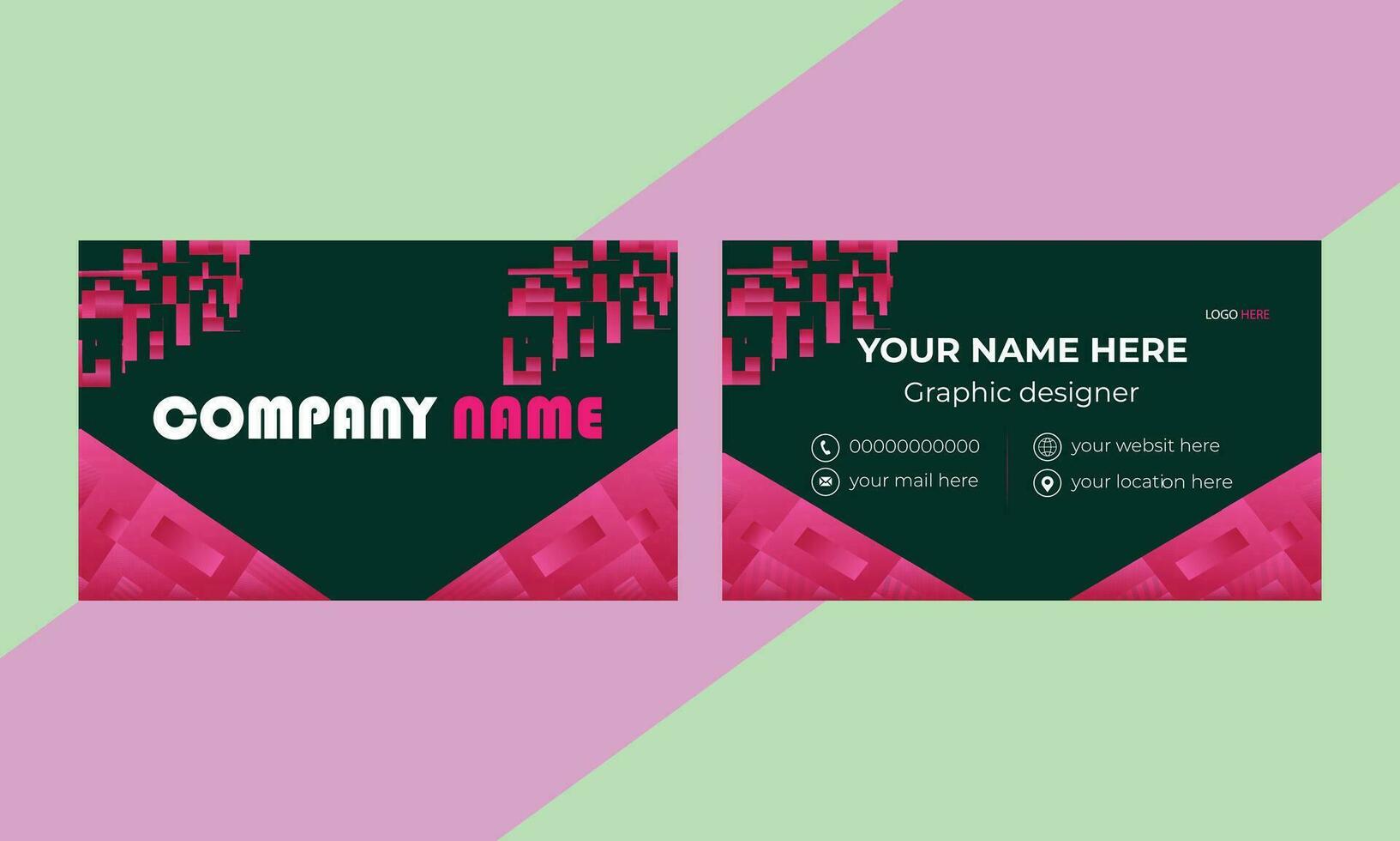 Corporate modern business card design in professional style vector