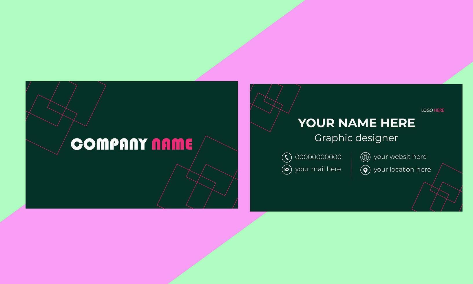 Corporate modern business card design in professional style vector