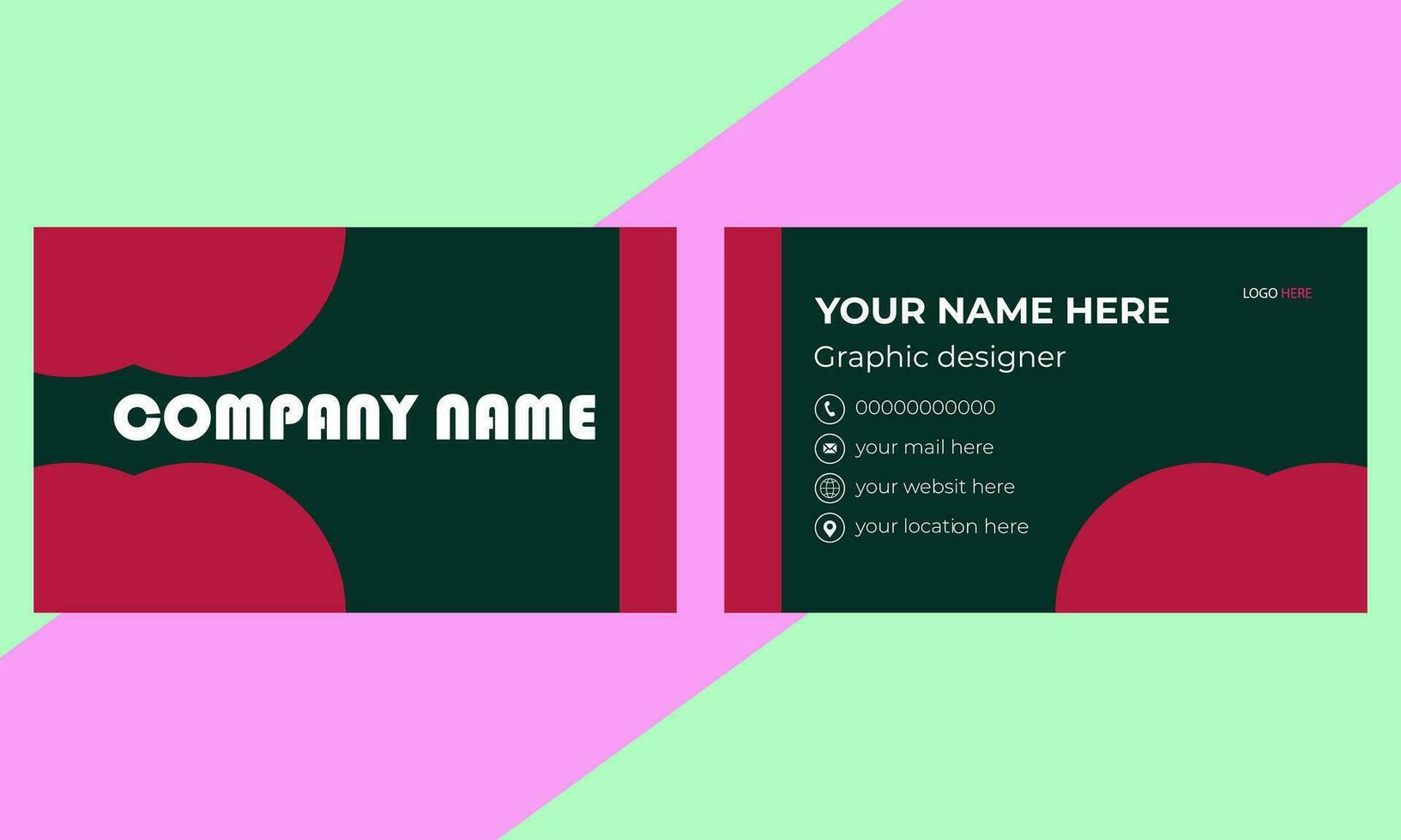 Corporate modern business card design in professional style vector