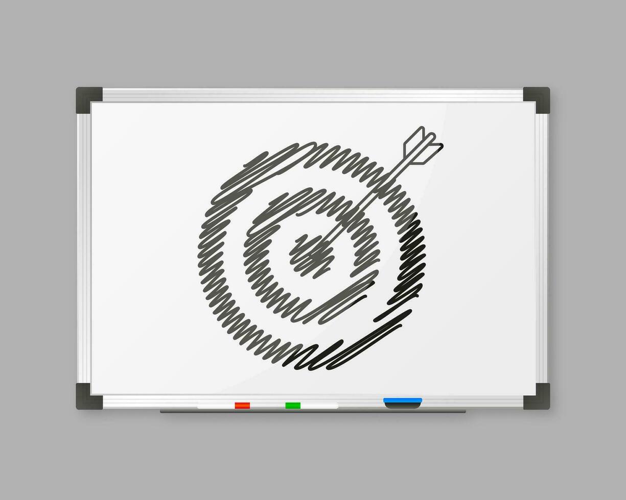 flecha golpear objetivo anillo en tiro al arco objetivo. vector ilustración