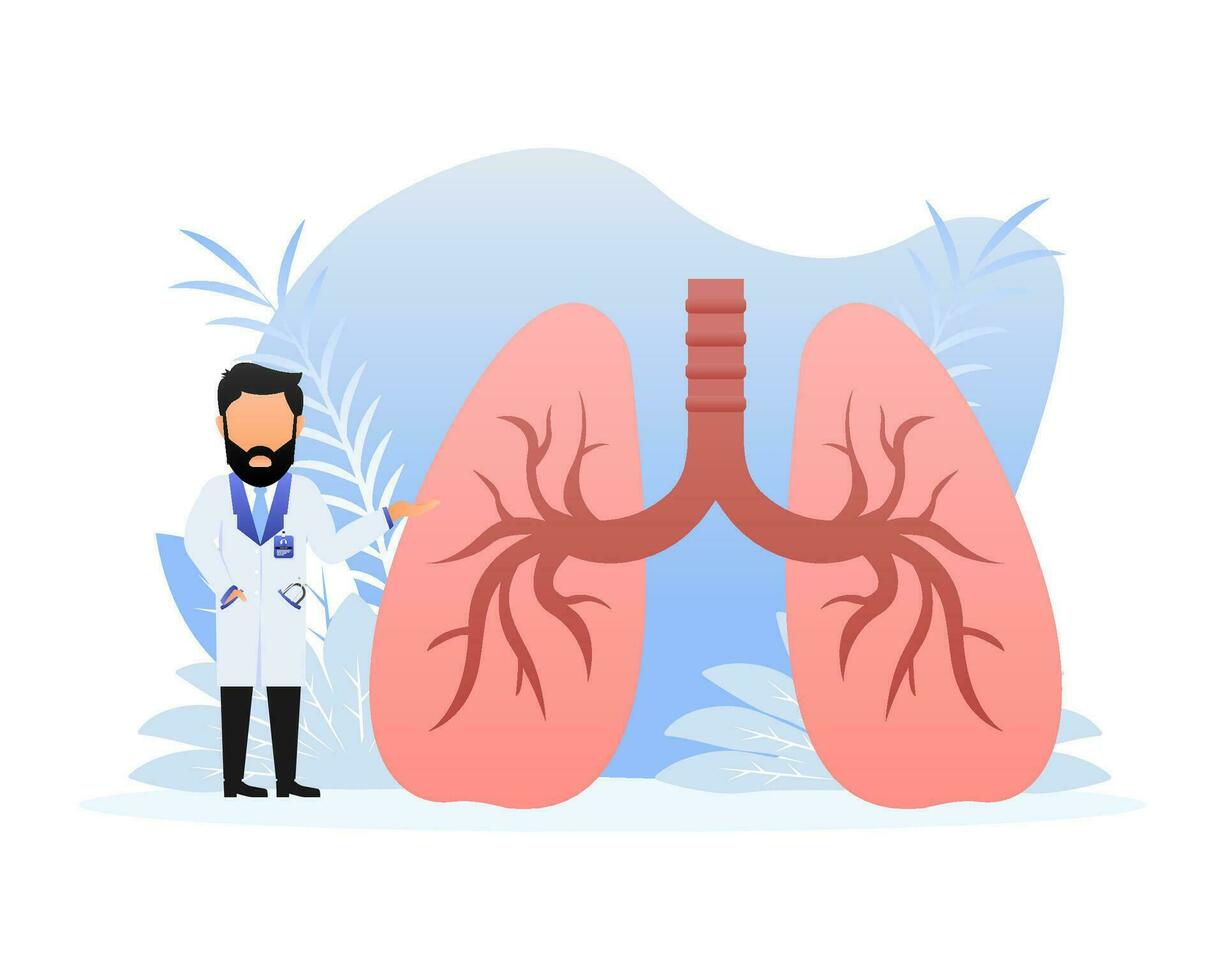 Lungs pain. Vector illustration icon. Isolated vector illustration.Medical icon.