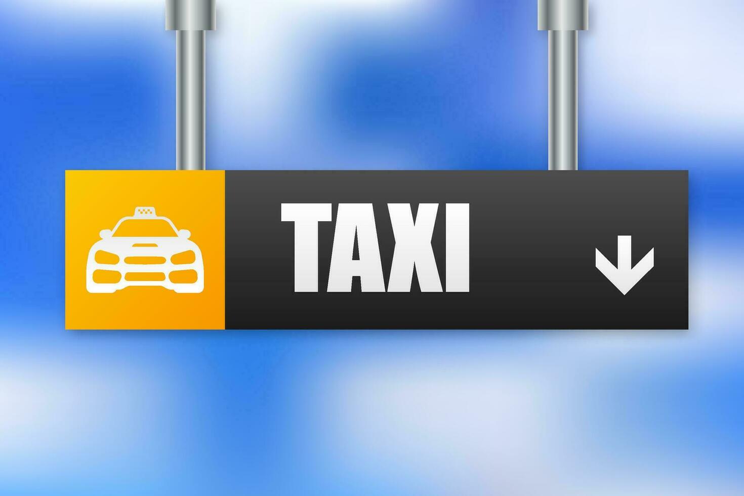 Taxi sign. Taxi map pointer. Public transport. Vector illustration.