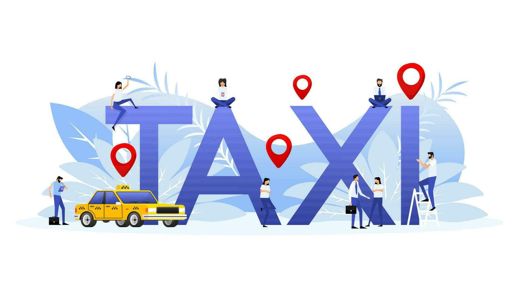 Taxi mobile application. Taxi service. Order online. Vector stock illustration.