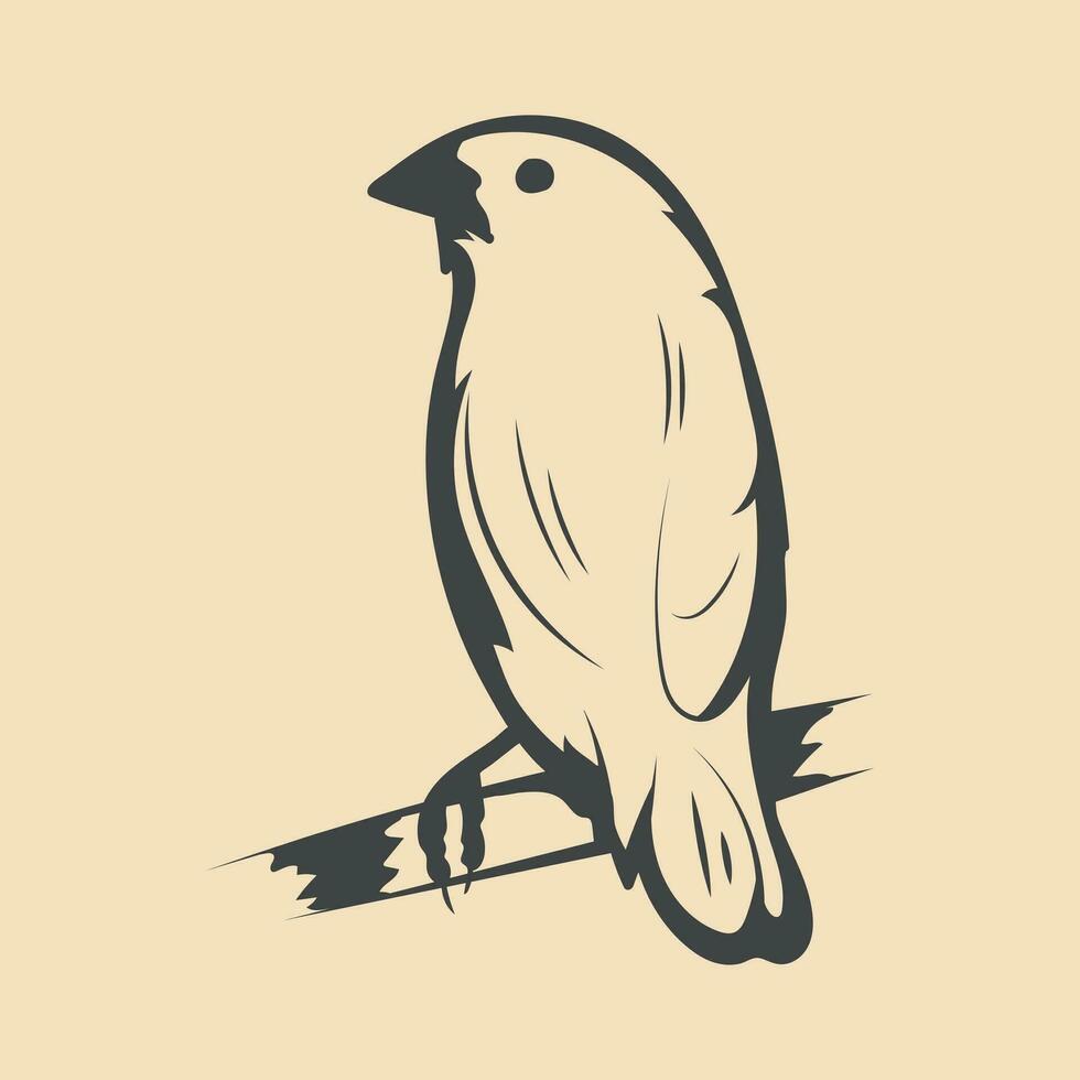 finch Bird Retro vector Stock Illustration