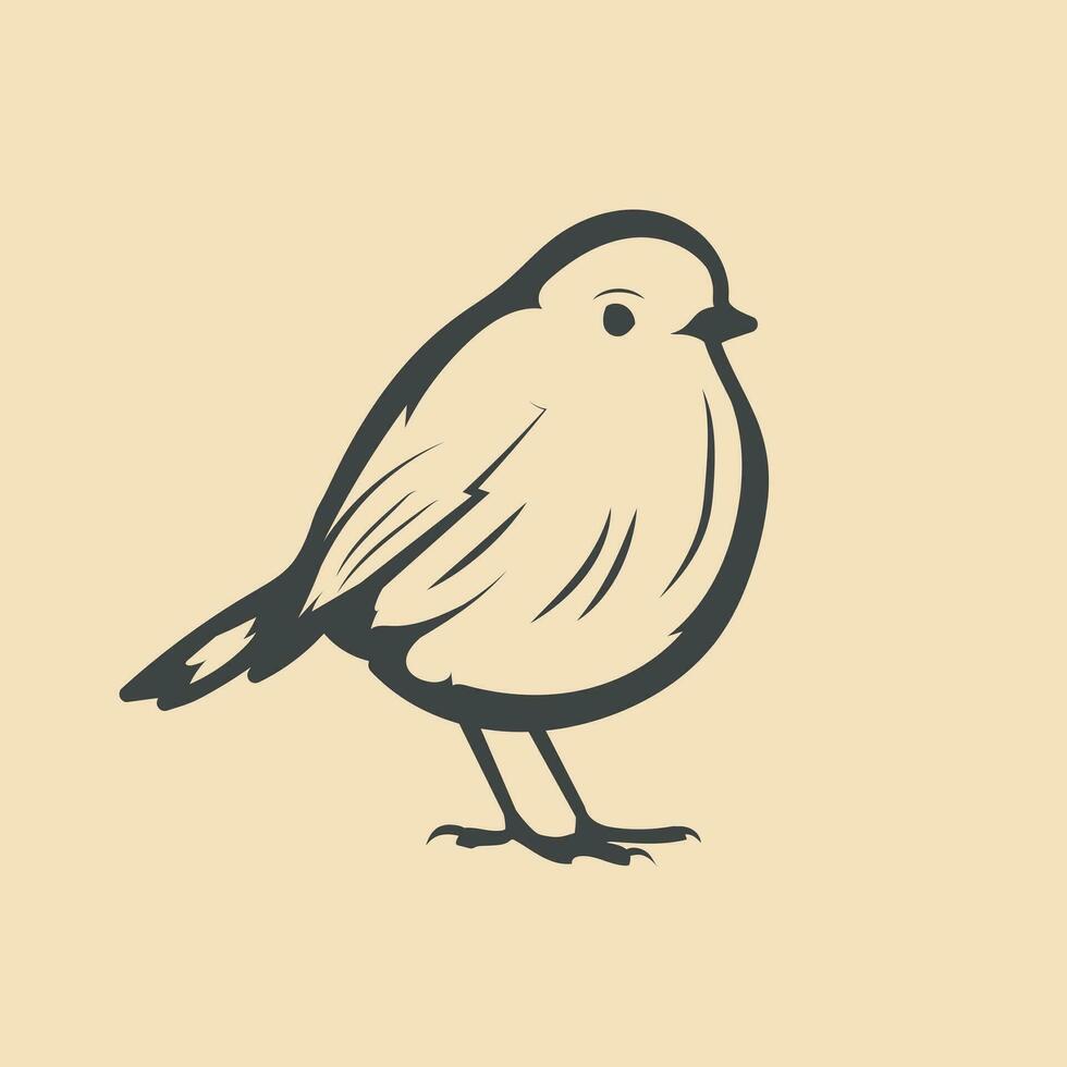 Robin Bird Retro vector Stock Illustration