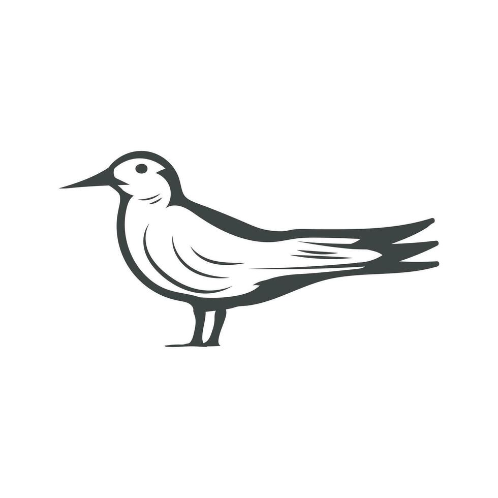 golondrina de mar pájaro retro estilo valores vector ilustración