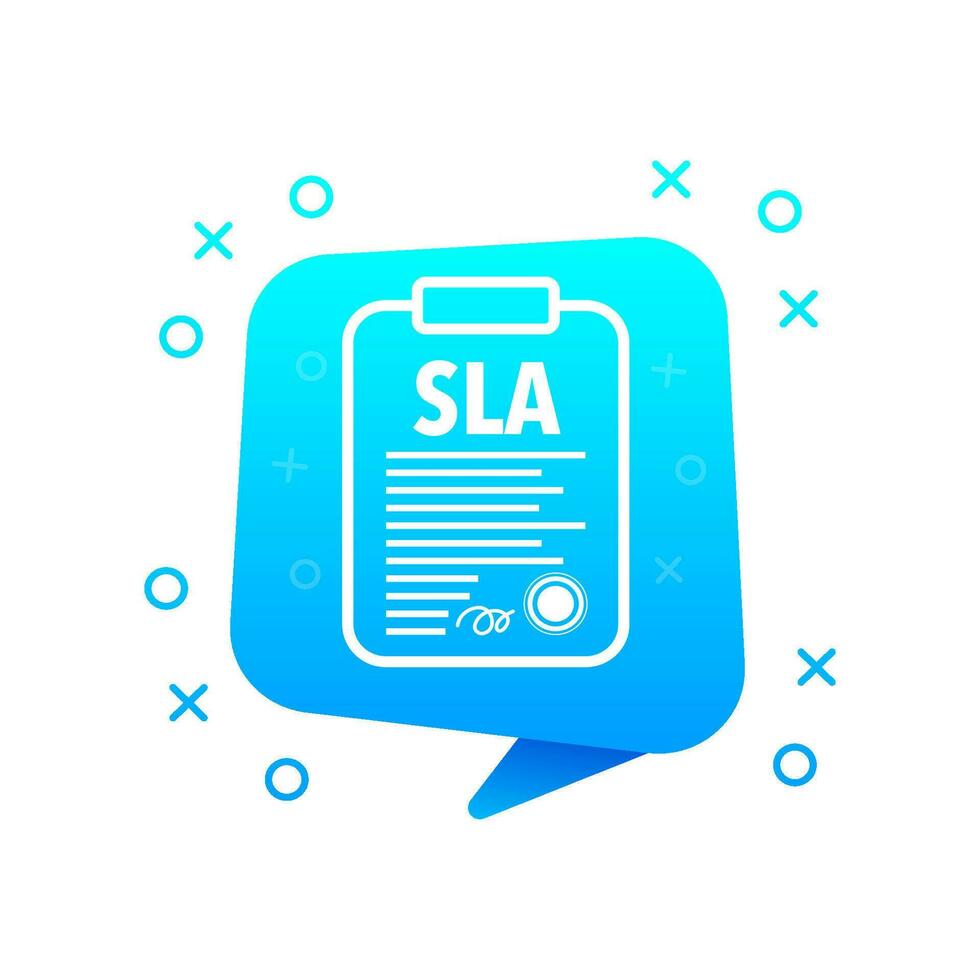 SLA - service level agreement document, Contract Form. vector