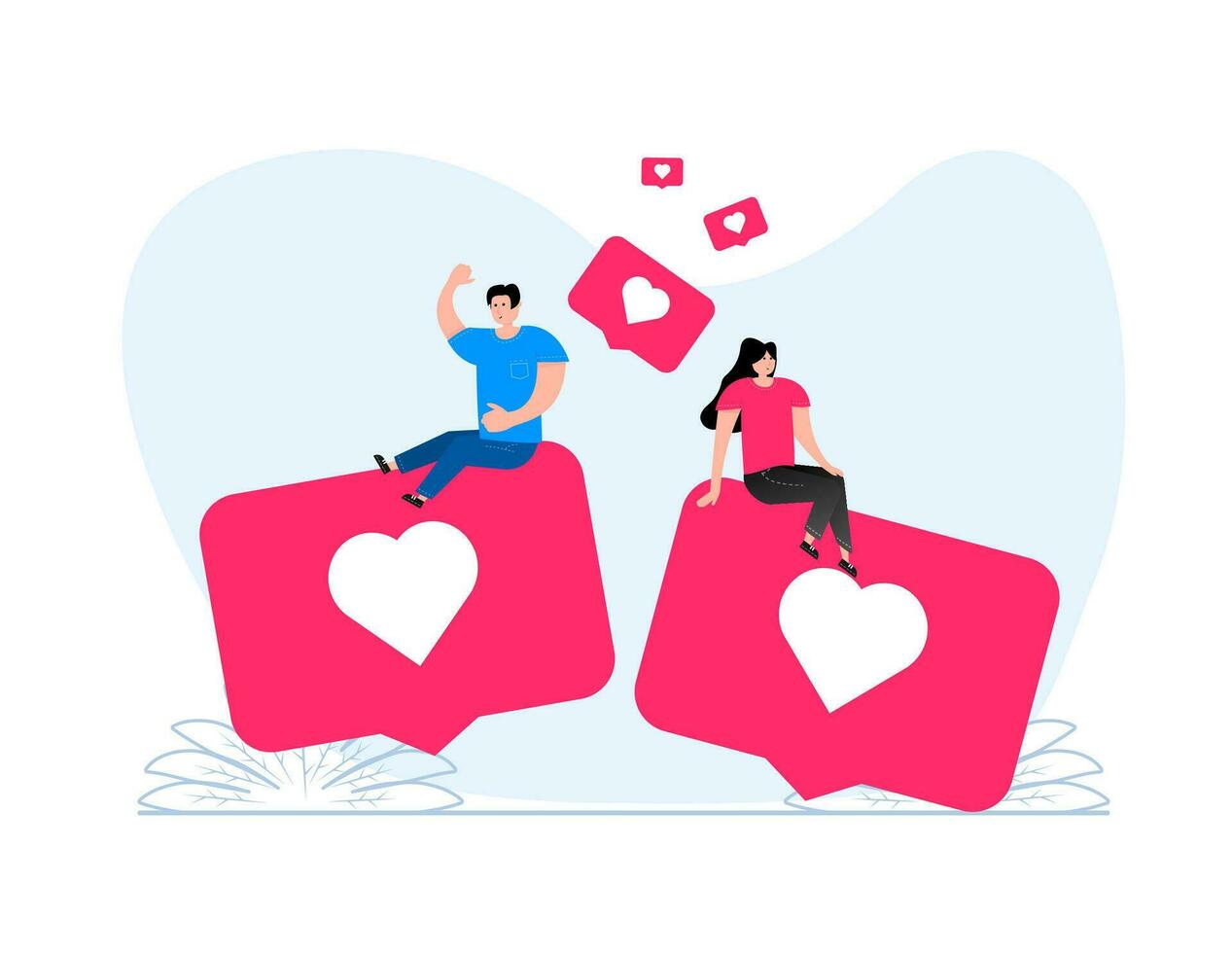 Social media like, community. Loyalty of blog audience. Attract followers. Giving support to top service. vector