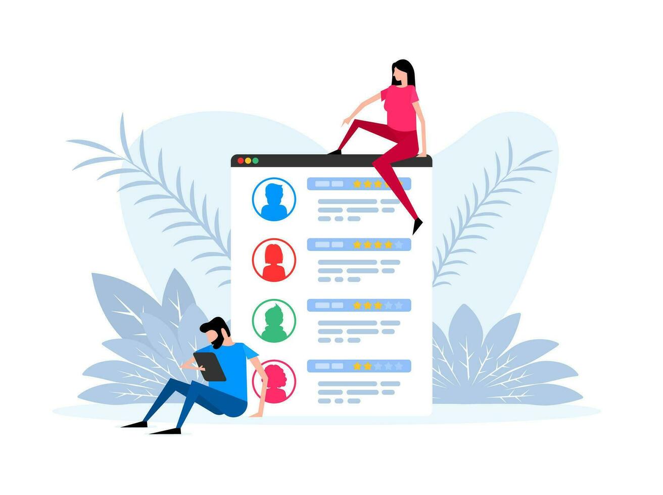 Human Resource Management, Recruitment agency. Candidate for Job vector
