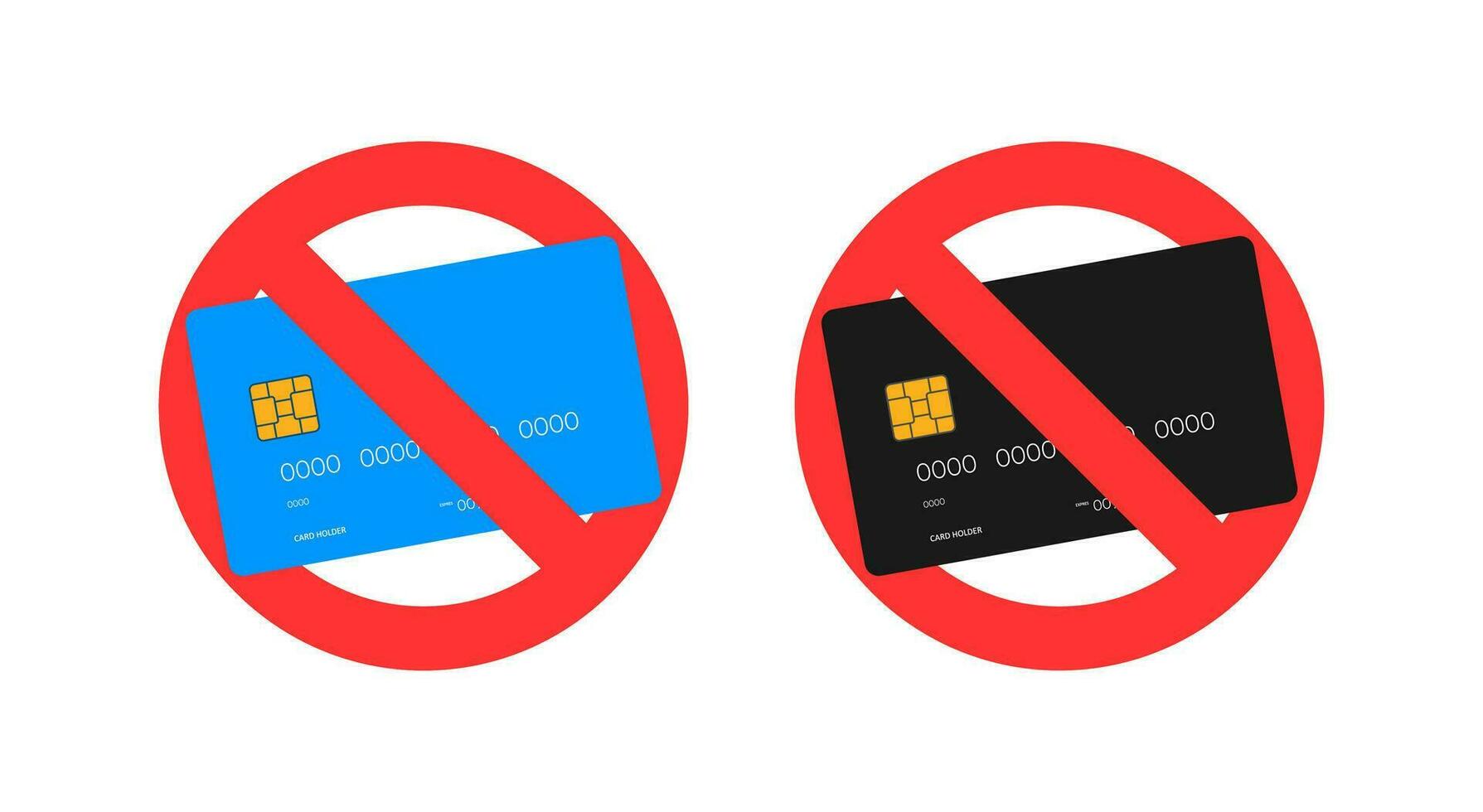 No credit card. No Bank card icon. Cash Only. No credit cards accepted. vector