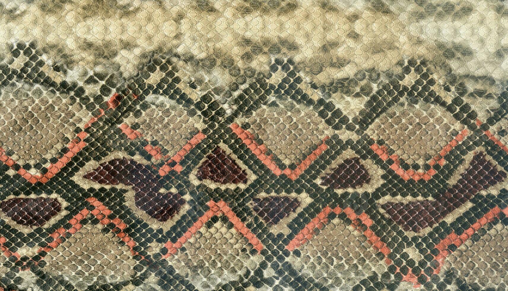 Snake skin leather textured reptile print. Pyton animal leather background. photo
