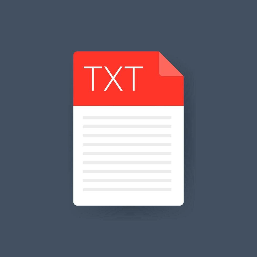 TXT file icon. Spreadsheet document type. Modern flat design graphic illustration. Vector TXT icon