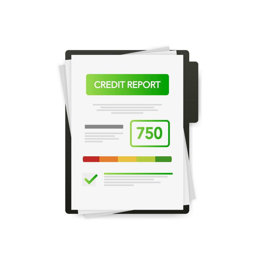 Detailed illustration of a credit score meter with pointer. vector